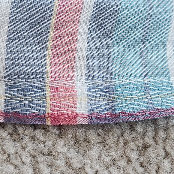 NWT Talbots pastel plaid scarf cotton/rayon - Picture 6 of 7